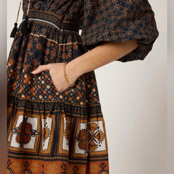 Cleobella Black and Brown Patterned Mini Dress‎ XS - Picture 6 of 14